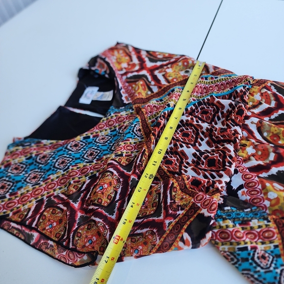 Sweet Storm Dress Juniors Multi Color Flare Mini Dress Casual Sheer Elastic Sz M - Picture 10 of 12